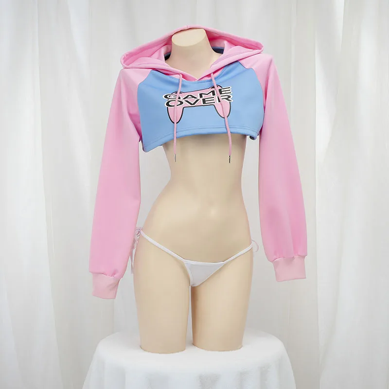 Crop Top Crochet - Conjunto de Moletom Cropped de Manga