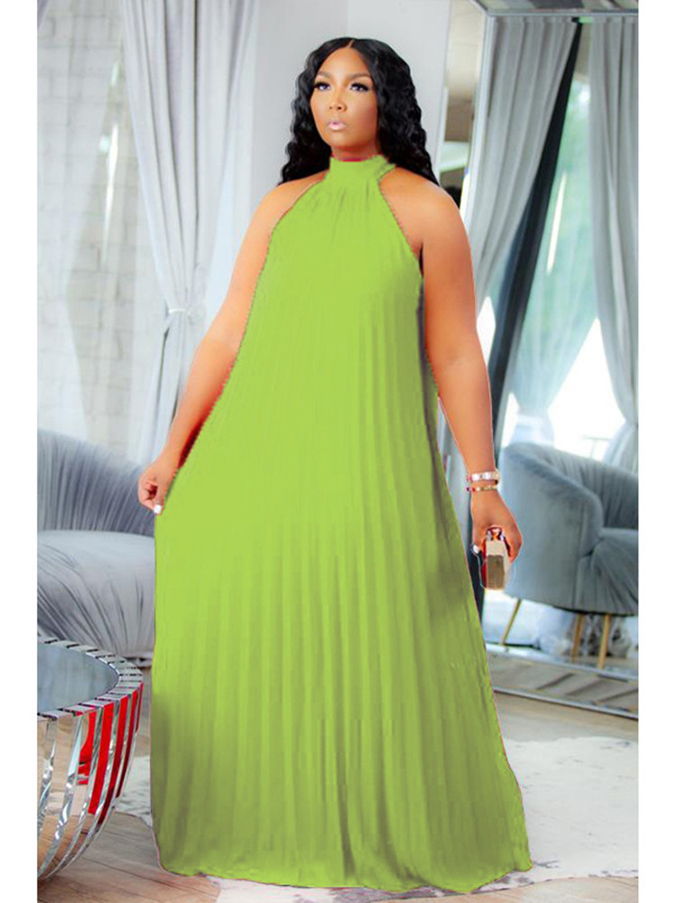 Maxi Dress Halter - Wmstar-vestido longo feminino, cabana bandagem, oco,