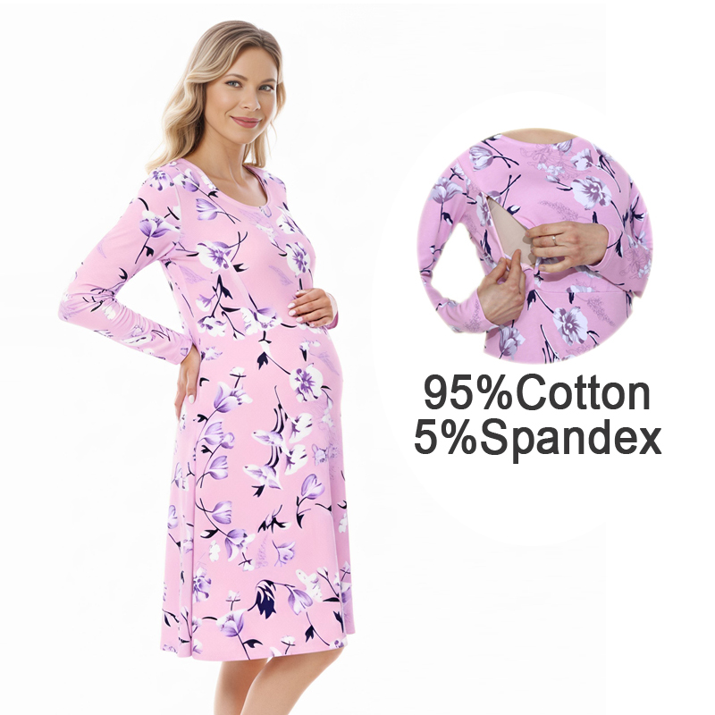 Midi Skirt Floral - Vestido Floral de Amamentação e Maternidade