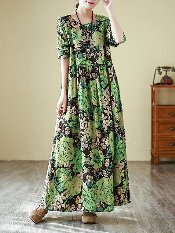 Vestido Longo de Algodão e Lin - Linen Dress Wrap avaliação e preço
