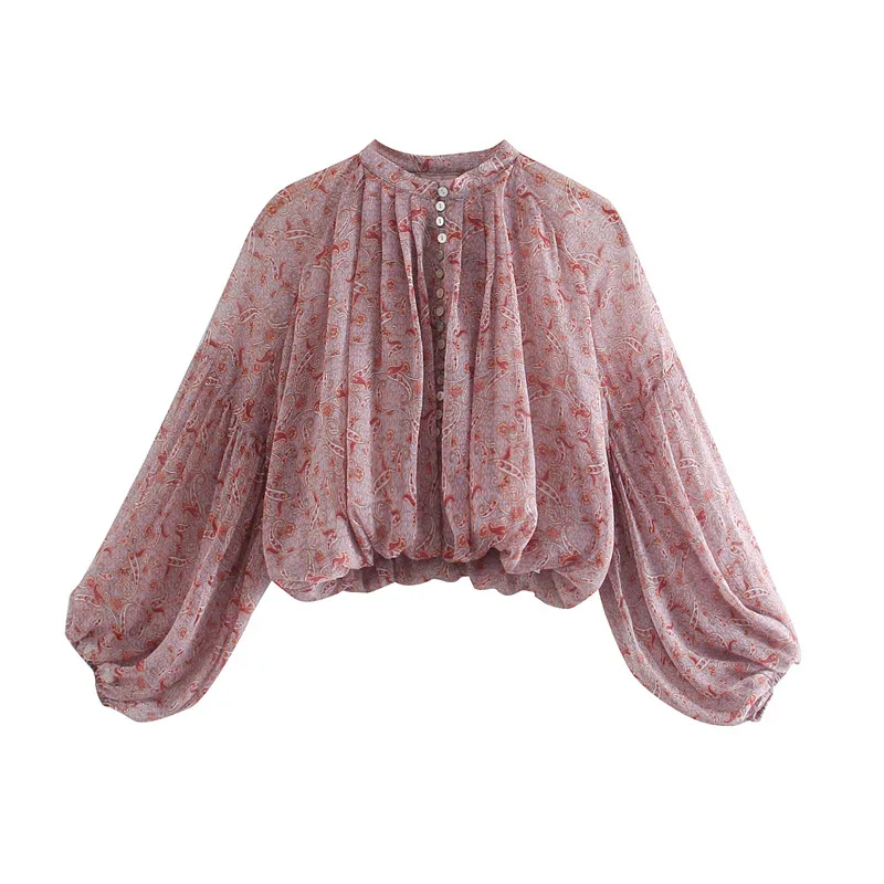TEELYNN-Puff blusa boho manga  - Romper Floral Print avaliação e preço