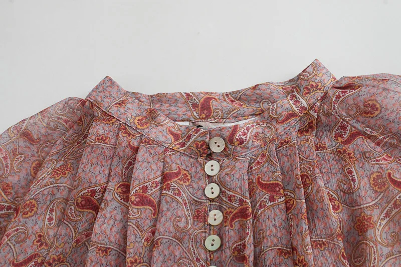TEELYNN-Puff blusa boho manga  - Romper Floral Print avaliação e preço