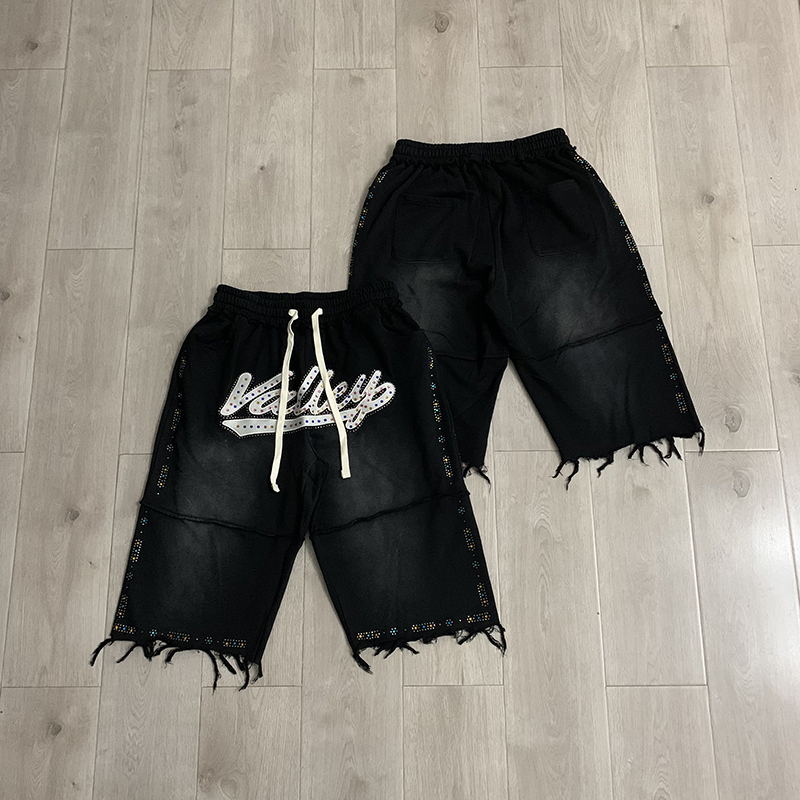Shorts Casuais Masculinos VALL - Shorts Denim Frayed avaliação e preço