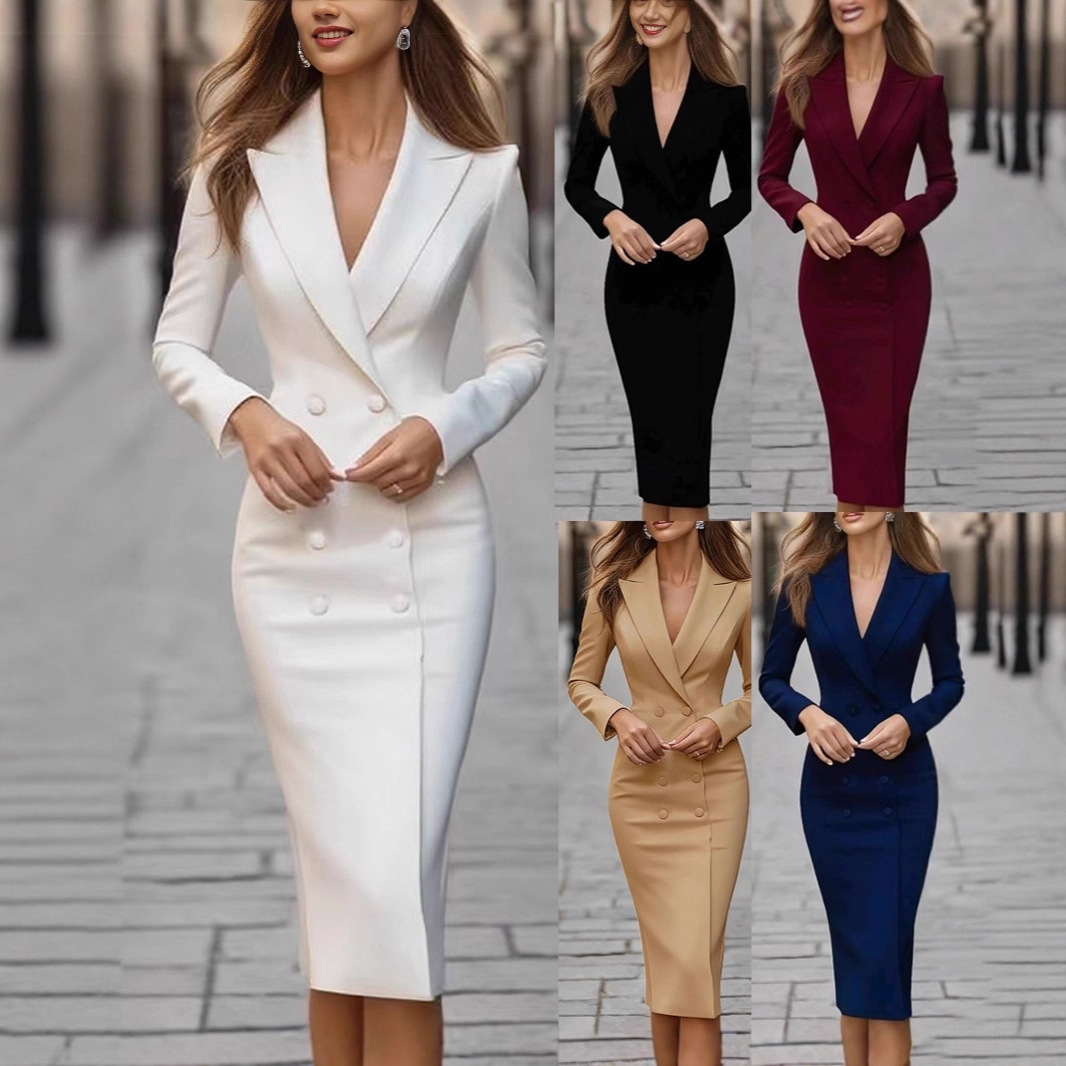 Vestido de Festa Slim de Cor L - Linen Dress Wrap avaliação e preço