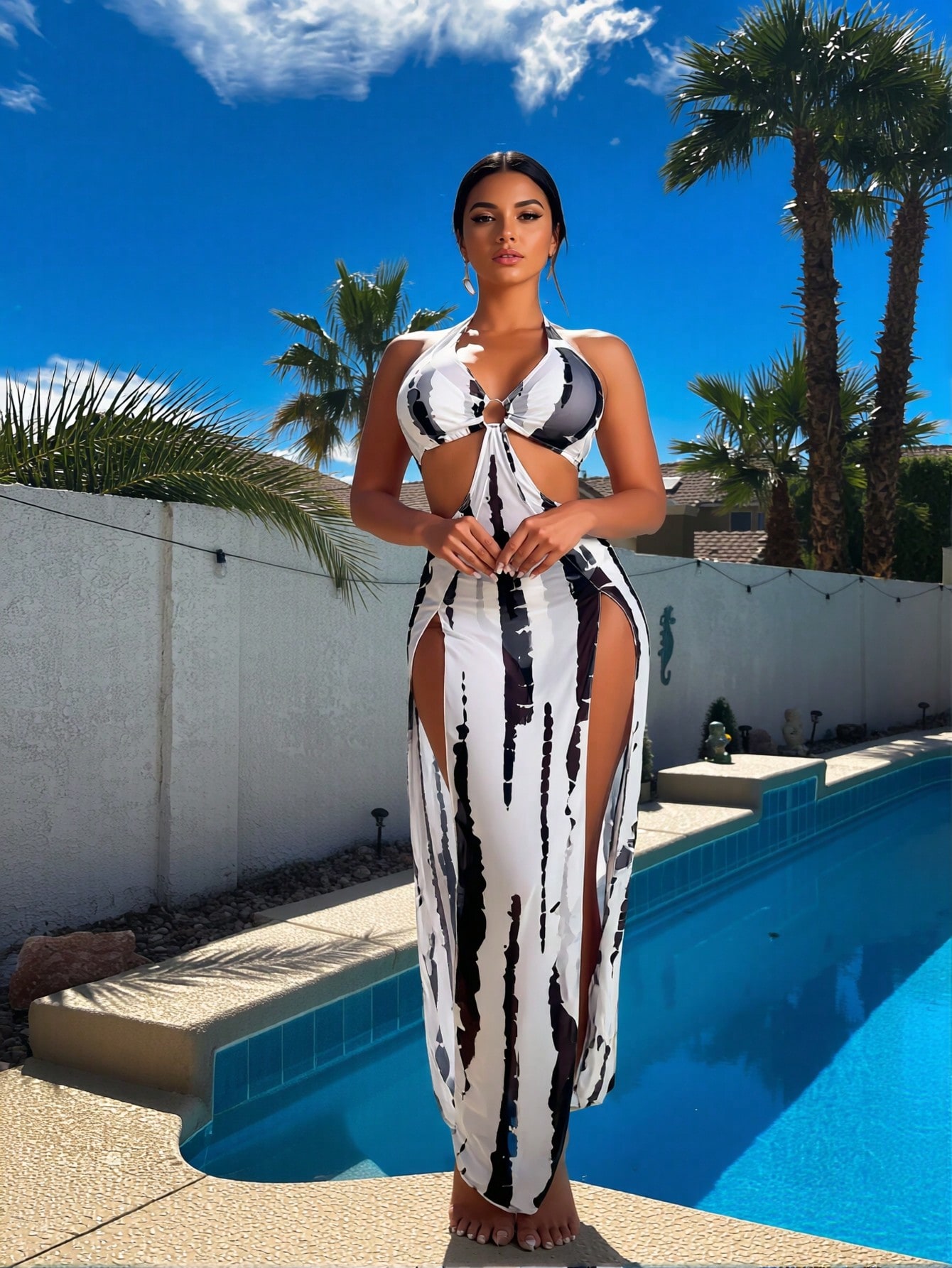 Novo Conjunto de Biquíni Tie D - Maxi Dress Halter avaliação e preço